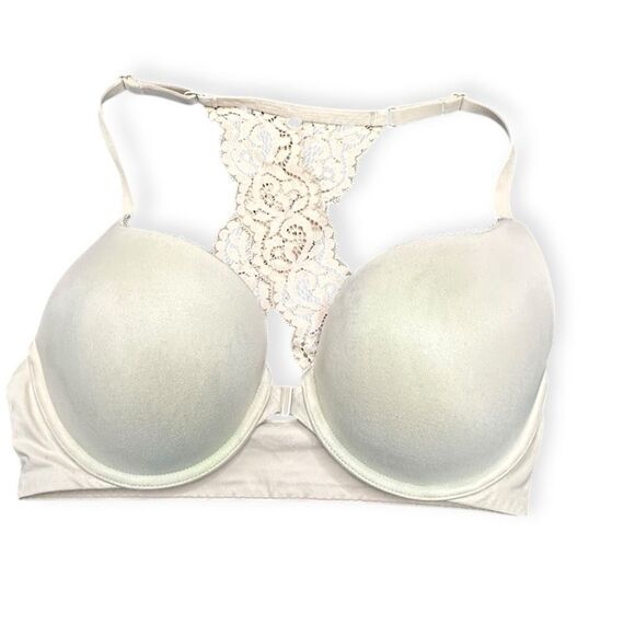 VICTORIA’S SECRET Body by Victoria Perfect Shape Lace Racerback Bra Ivory Size 3 - Picture 1 of 6